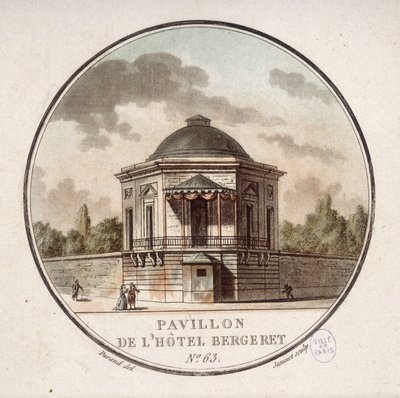 Pavilhão do Hotel Bergeret, Paris. Em vista prittoresca dos principais edifícios de Paris pelo Sargento de Antoine Louis Francois Sergent-Marceau