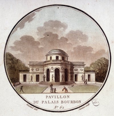 Pavilhão do Palais Bourbon, Paris. Em vista prittoresca dos principais edifícios de Paris pelo Sargento de Antoine Louis Francois Sergent-Marceau