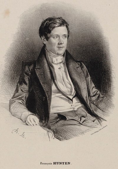 Retrato do pianista e compositor Franz Hünten 1793-1878. de Antoine Maurin