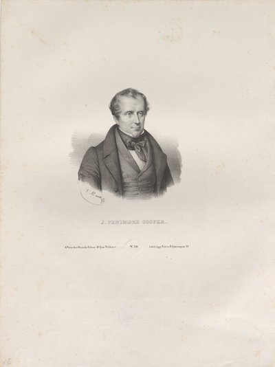 Retrato do escritor James Fenimore Cooper 1789-1851, c. 1840. de Antoine Maurin