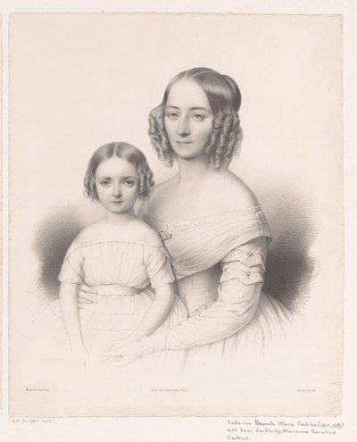 Retrato de Catharina Petronella Maria Cochius com sua filha de Antoine Maurin