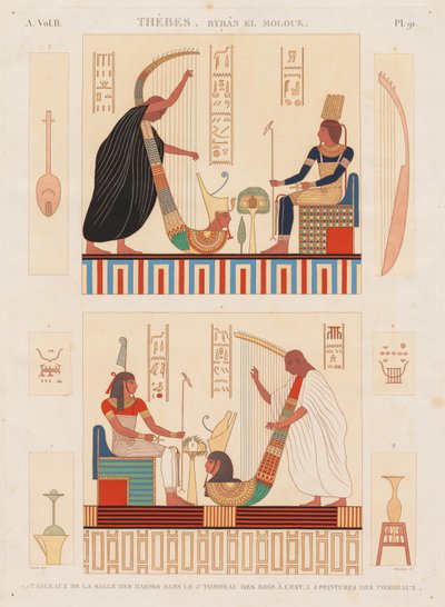 Descrição do Egito: Thebes Byban el Molouk, Vol. II, pl. 91 de Antoine Maxime Monsaldy