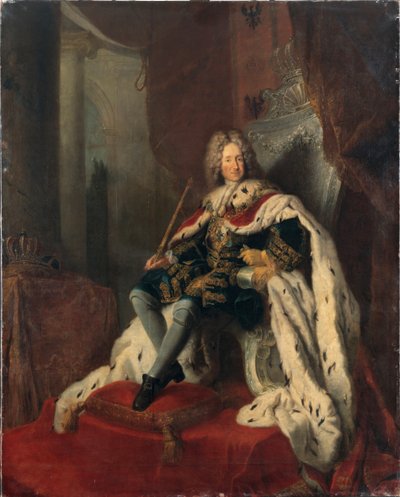 Rei Frederico I no trono de prata, ca 1712. de Antoine Pesne