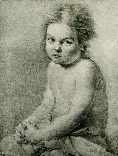 Estudo da natureza para uma menina nua e sentada de Antoine Pesne