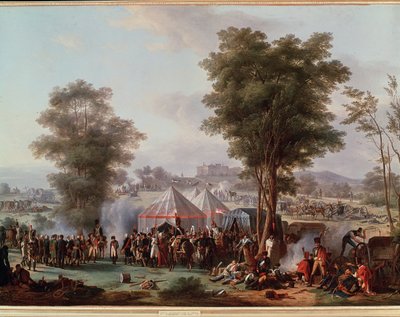 Bivouac do Imperador Napoleão I, perto do castelo de Ebersberg na Áustria 4/05/1809 (Pintura de Antoine Pierre Mongin