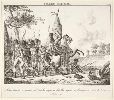 Menier (Hussar) se joga sozinho na linha de um batalhão inglês, mata o alferes e captura a bandeira (Druten, 1795) de Antoine Pierre Mongin
