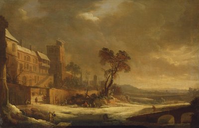 O mês de janeiro, efeito de neve, 1699 de Antoine Pierre the Younger Patel