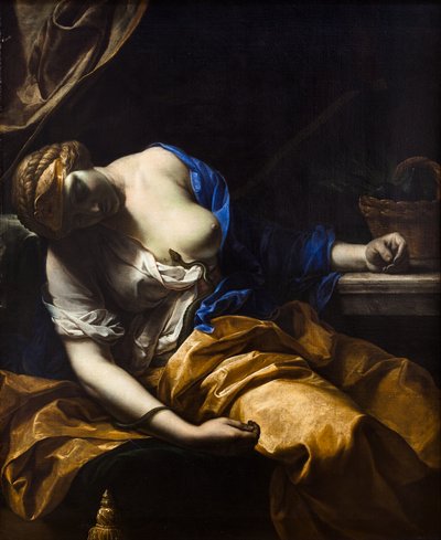 A morte de Cleópatra (óleo sobre tela) de Antoine Rivalz