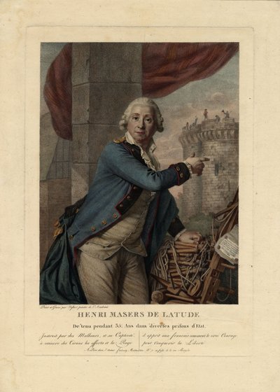 Retrato de Henri Masers de Latude 1725-1805, 1790 de Antoine Vestier