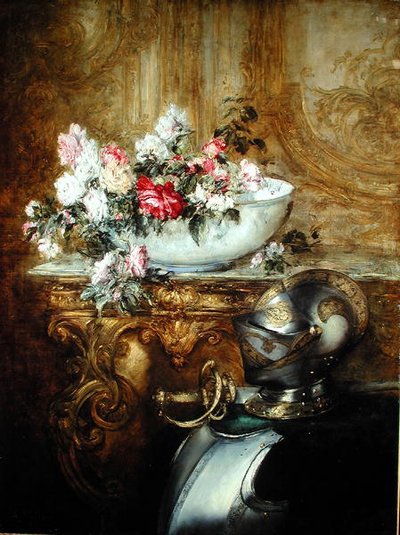 Ainda vida de uma tigela de flores de Antoine Vollon