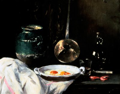 Ainda vida com ovos, século XX de Antoine Vollon