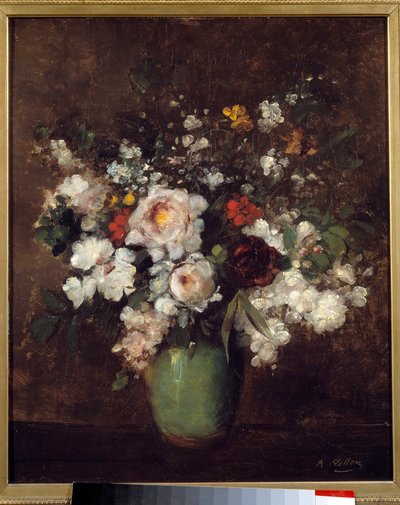 Vaso de flores Pintura de Antoine Vollon (1833-1900) Museu de Belas Artes de Lille do século XIX de Antoine Vollon