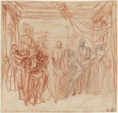 Comediantes italianos se curvando de Antoine Watteau