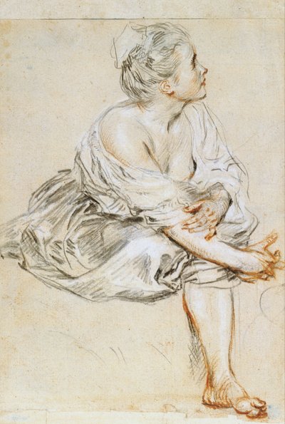 Jovem sentada de Antoine Watteau