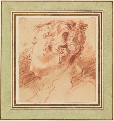 Estudo da cabeça da mulher de Antoine Watteau
