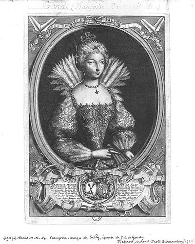 Françoise-Marguerite de Silly (1584-1626) gravado por Claude Duflos (1665-1727) de Antoine after Pezey