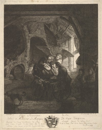 Tobias Retornando a Visão de Seu Pai, 1755. de Antoine de Marcenay Ghuy