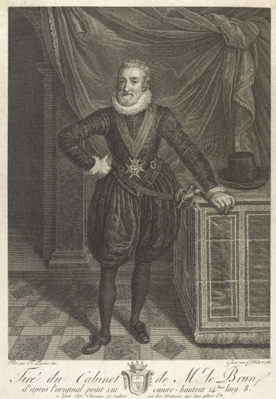 Meia-metragem Retrato de Henri IV (grafite sobre papel) de Antoine de Marcenay de Ghuy