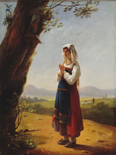 Camponês no campo romano de Antoinette Cecile Hortense Lescot Haudebourt
