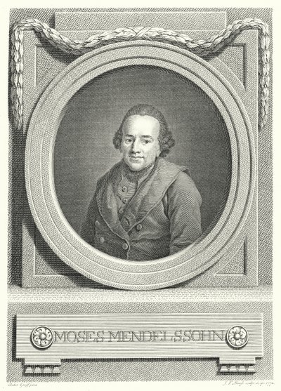 Moses Mendelssohn, filósofo judeu alemão (gravura) de Anton (after) Graff