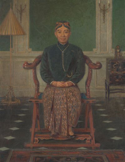 Retrato de Pangeran Ario Soejono, ministro sem pasta no gabinete de guerra em Londres de Anton Abraham van Anrooy
