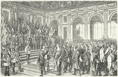 Wilhelm I da Prússia proclama Imperador da Alemanha em Versalhes de Anton Alexander von (after) Werner