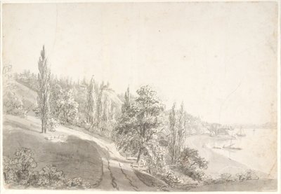 Paisagem com cidade pelo Elba de Anton Carl Dusch