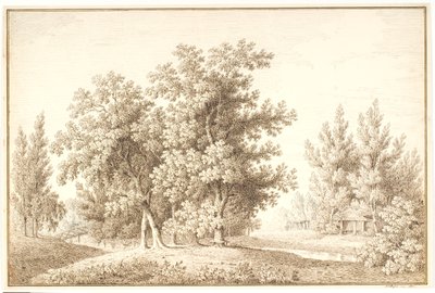 Parque com riacho e pequena cabana de Anton Carl Dusch