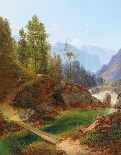 Vista dos Alpes Altos perto de Weichselboden, na Estíria de Anton Hansch