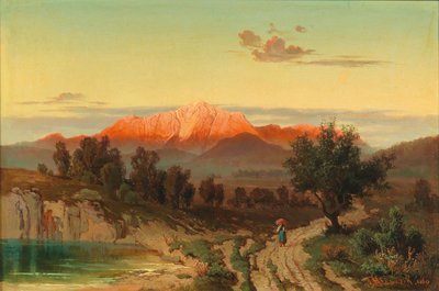 Pôr do sol sobre o Hoher Göll de Anton Hlavacek