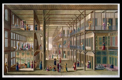 Interior do Harém do Grande Senhor de Constantinopla, gravado por Francois Denis Nee (1732-1817) 1811 de Anton Ignaz Melling