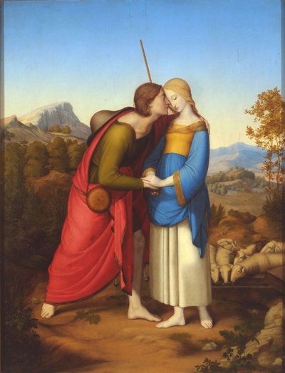 Jacó Encontrando Raquel no Poço, c. 1826 de Anton Josef Dräger