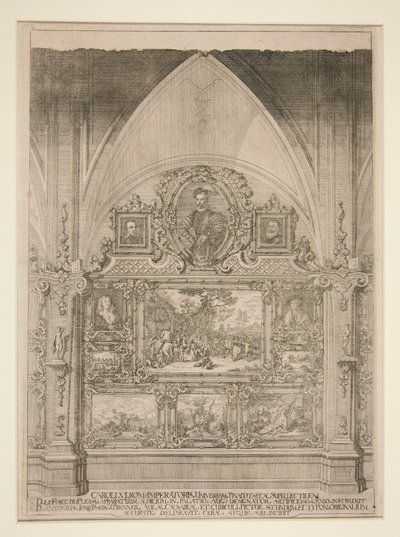 Nicho de Arco Interior Decorado com Retratos e Cenas do Género de Anton Joseph von Prenner