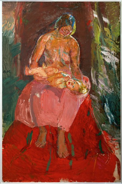 Mãe e filho (óleo sobre tela) de Anton Kolig