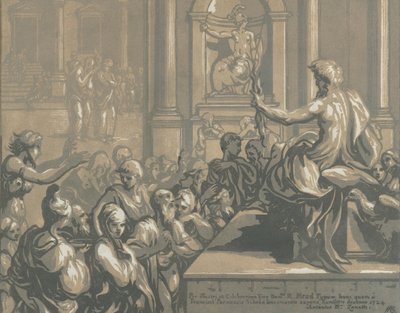 São João Evangelista pregando em um templo, 1724. de Anton Maria Zanetti