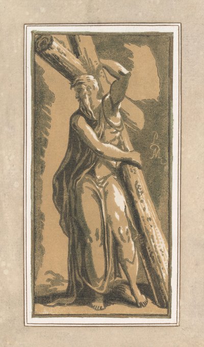 St. Andrew, Virado para a Frente, Cabeça Virada para a Esquerda, antes de 1749. de Anton Maria Zanetti