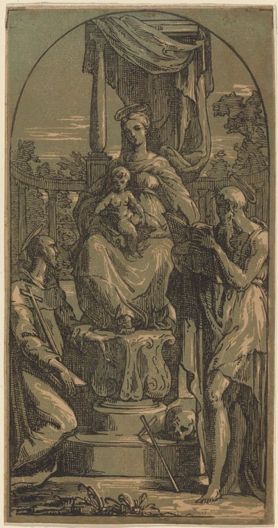 Madona e Menino entronizados, São Jerônimo e São Francisco de Anton Maria Zanetti I, after Parmigianino
