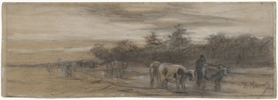 Vacas à noite de Anton Mauve