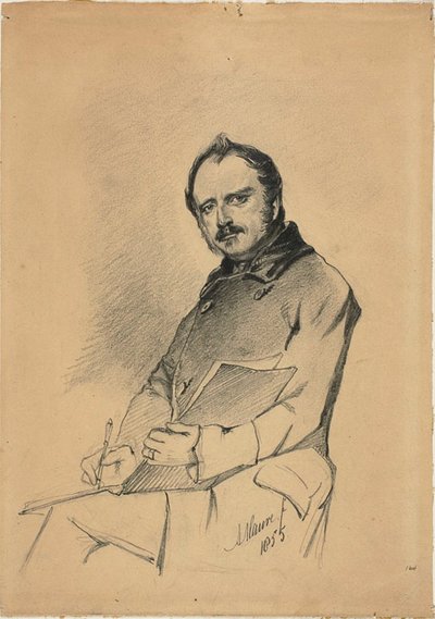 Retrato de um homem escrevendo de Anton Mauve