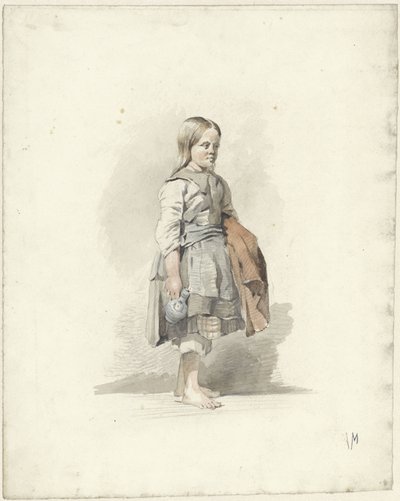 Garota de pé com jarro e capa debaixo do braço de Anton Mauve