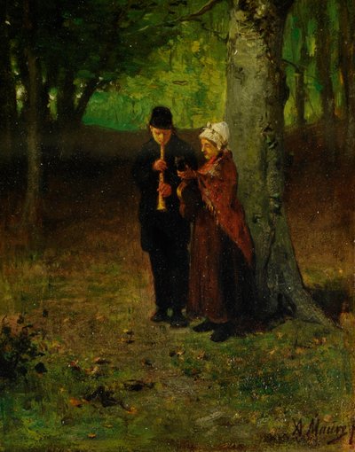 Músicos errantes (óleo sobre madeira) de Anton Mauve