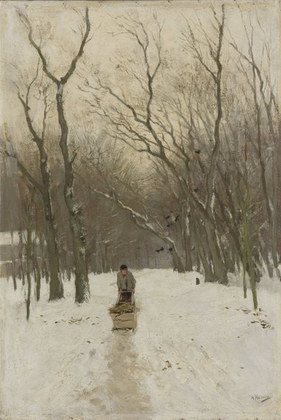 Inverno na floresta de Scheveningen de Anton Mauve