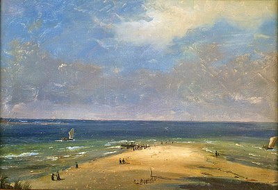 A praia de Marselha (óleo sobre papel) de Anton Melbye