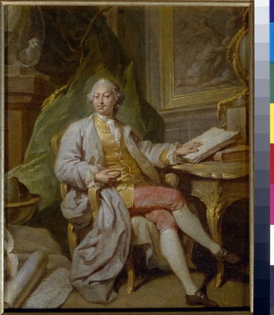 Retrato de L Henninger - Peinture de Anton Pavlovich Losenko (1737-1773), huile sur toile (31,5x26cm), vers 1760 - (Retrato de L Henninger, Óleo sobre tela por Anton Pavlovich Losenko de Anton Pavlovich Losenko
