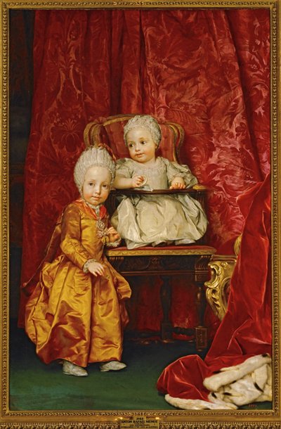 O arquiduque Fernando e a arquiduquesa Maria Anna da Áustria ... (pintura sobre tela) de Anton Raphael Mengs