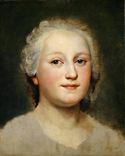 Estudo do retrato de uma senhora (óleo sobre tela sobre placa de chumbo) de Anton Raphael Mengs