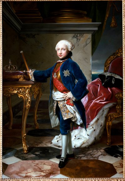 Retrato de Fernando I de Bourbon ou Ferdinando IV, Rei de Nápoles, aos nove anos de idade de Anton Raphael Mengs