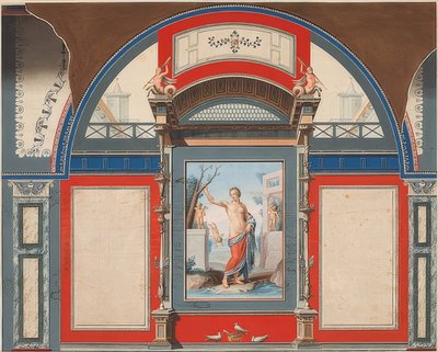 Mural de uma casa romana em razão da Villa Negroni em Roma, Vênus com erotes. 1778 de Anton Raphael Mengs