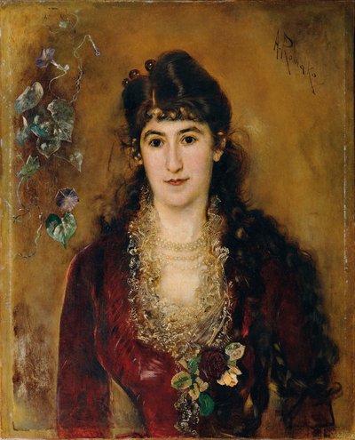 Senhora com o vestido vermelho de Anton Romako