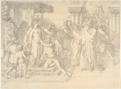 Concurso de Cantores em Wartburg, c. 1853 de Anton Romako
